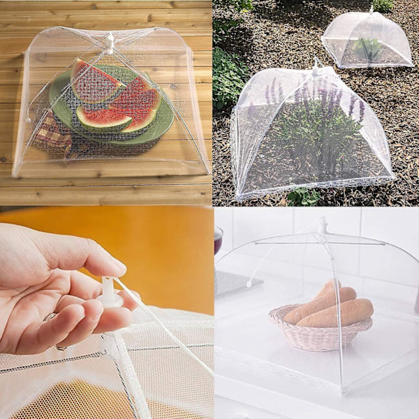 Mesh Pop Up Matnät Set - 17 Tum, Perfekt för Utomhusbruk, Fester, Picknickar, Grillar - Återanvändbara och Hopvikbara (6-Pack)