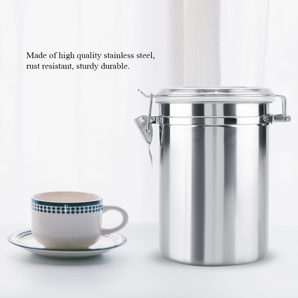 Kaffeburk i rostfritt stål, vakuumförseglad förvaringsburk för socker, te, bönor (1800 ml)