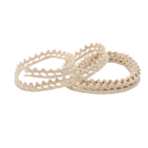 Spetsband Bomullstråd 20 Yards Beige Dekorativa Tillbehör för DIY Kläder Present Dekoration