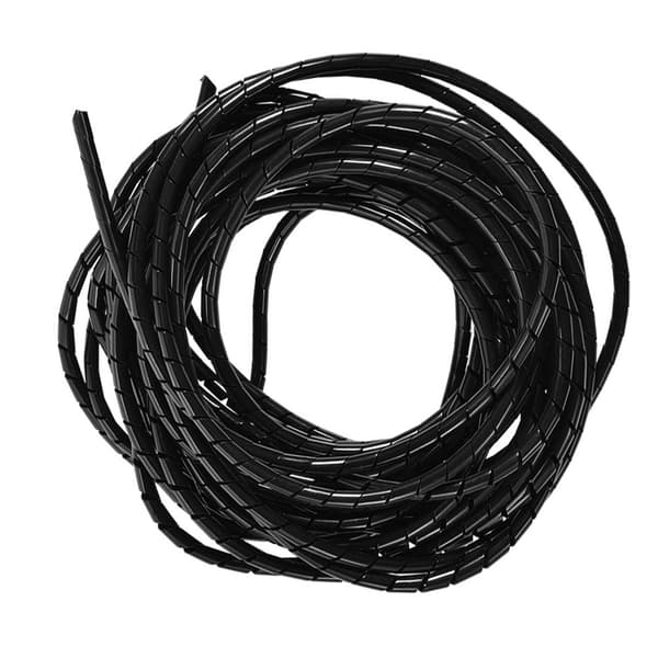 10 m spiral kabelvikle, pæn, skjuler bindetråd, kabelstyring, PC, TV, hjemmekontor, 6 mm, sort