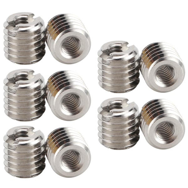 10 st gänginsättningssats reducerande mutter 303 rostfritt stål hona M4x0.7 hane M8x1.25 0.3in Längd