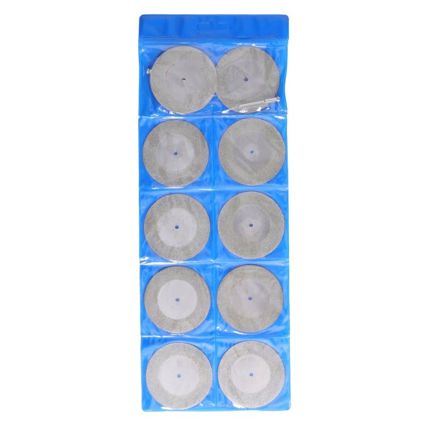 10PCS Thin Diamond Cutting Disc with Rod Round Grinding Sanding Wheel for Wood Metal Stone 60mm / 2.4in