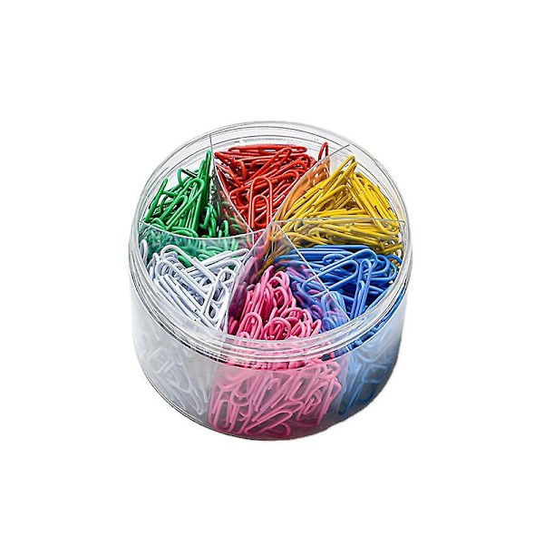 Farverige PVC-frie Papirklips, 450 stk., Kontor Papirklips (97229)