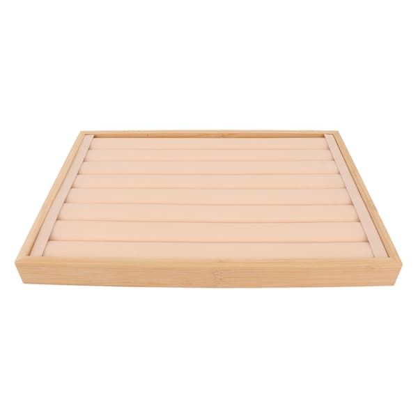 Ringbricka 7 Rader Stapelbar Skyddande Repsäker Foder Lådinsats Örhängen Förvaringsdisplay Beige