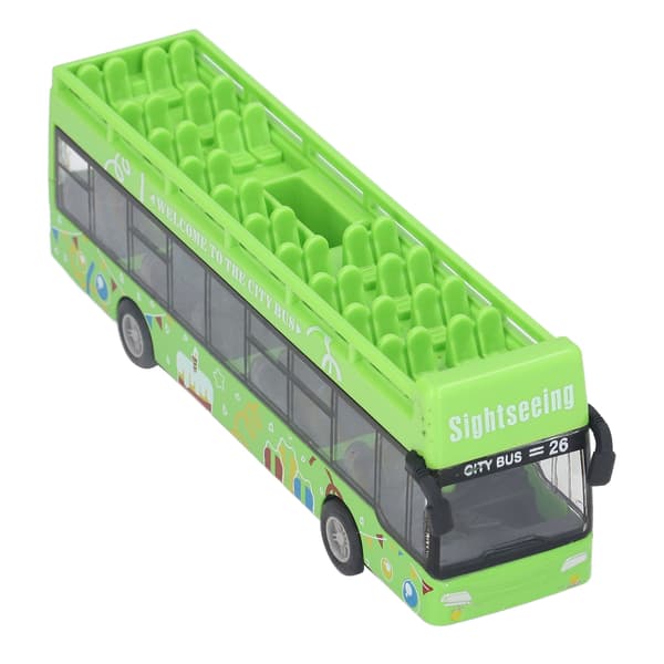 Børnelegering Cabriolet Bus Model Høj Simulation Udsøgt Udseende Metal Træk Tilbage Bus Legetøj til Børn Grøn