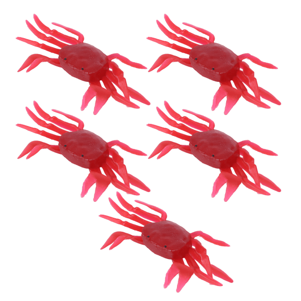 5 st artificiell simulering tredimensionell krabba form mjukt bete fiskeutrustning