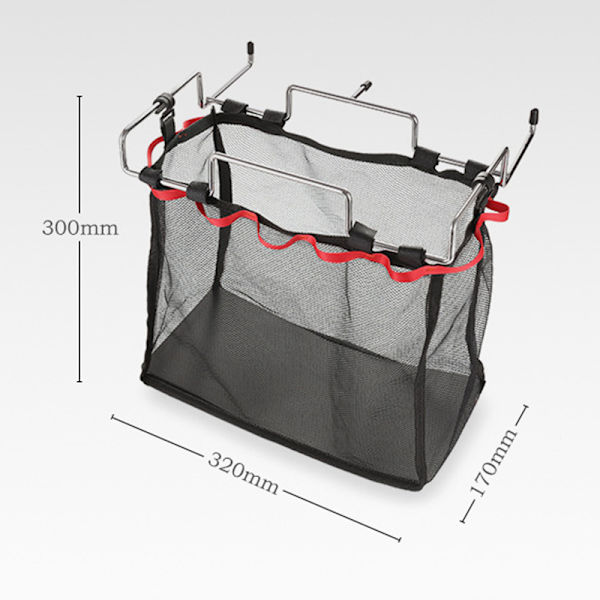 Oppbevaringsnettpose bærbar PVC plastgummi ekspanderende plass bred kompatibel hengende nettpose for utendørs svart