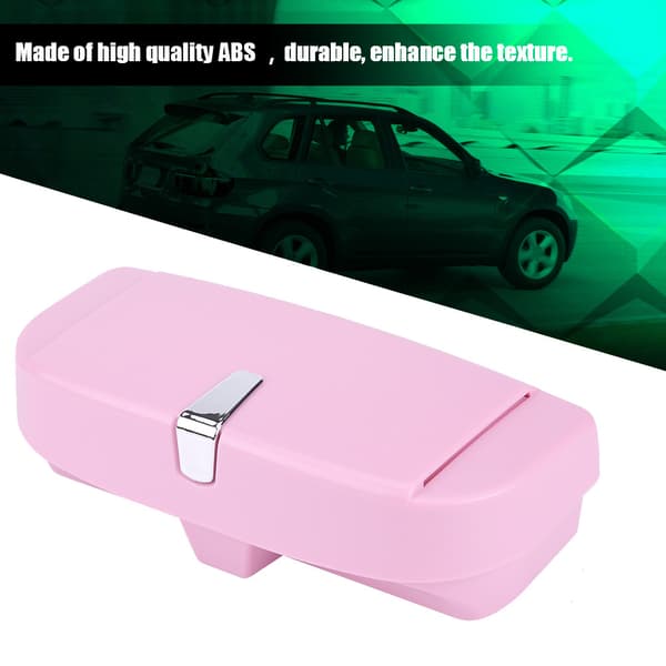 Bil Auto Alsidig Solbrille Opbevaringsholder Klips Etui Organizer Boks Universal (Pink)