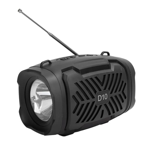 D10 Bluetooth V5.0 trådløs højttaler USB Micro højttaler med lysrem understøtter FM-sort