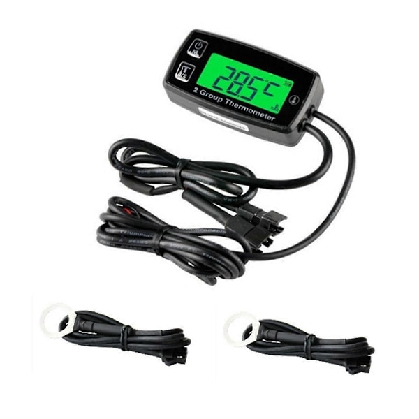 Dubbelkanalig LCD-termometer Motortemperaturmätare Digital Display