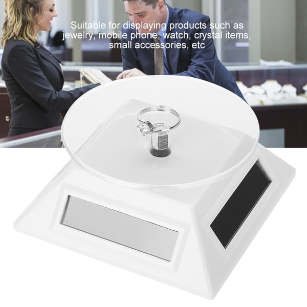 Solar Showcase 360 Grader Drejelig Smykke Organizer Display Stand (Hvid)