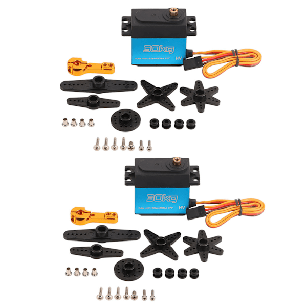 2 sæt 30 kg styregear i aluminiumlegering 270 graders gear servo med 25T metal servoarm til 1/8 1/10 1/12 skala robotter