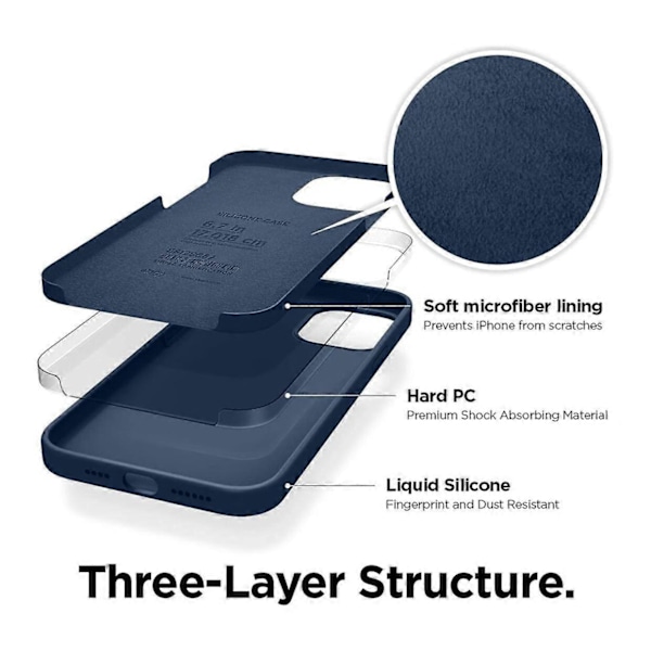 Dww-Flydende Silikone Cover Kompatibelt med iPhone 12 Pro Max (6,9) Premium Silikone Etui, Fuld Beskyttelse