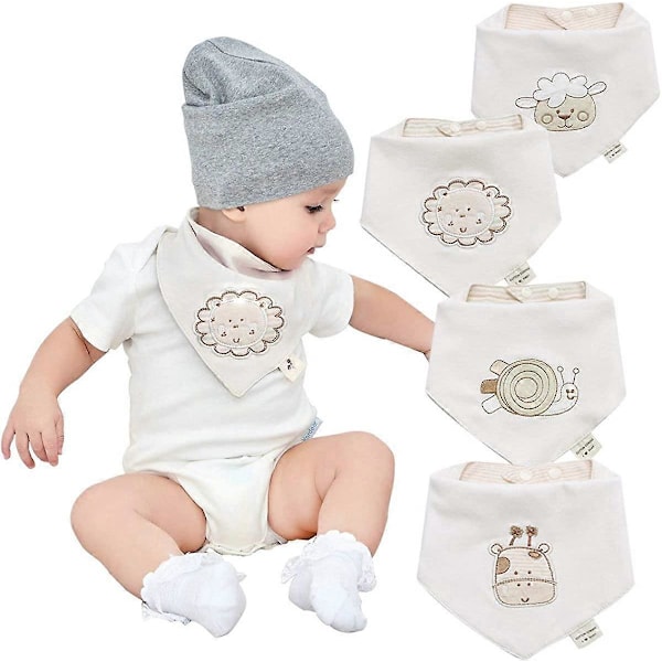 Set med 4 Pojk-haklappar, Flick-haklapp Födelse Baby Haklapp Pojk- Flick-haklapp