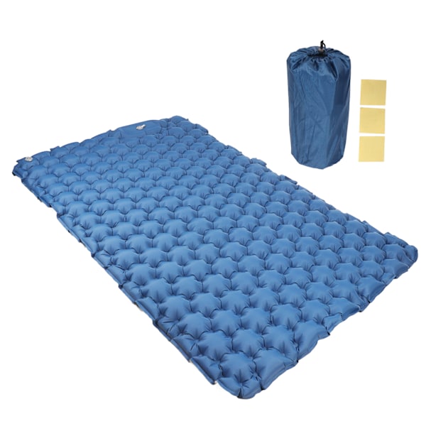 Outdoor Air Mattress Portable Moisture Proof Double Inflatable Camping Mat Car Camping Sleeping Pad Navy Blue