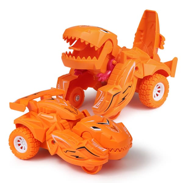 Dinosaur Transformer Bil Realistisk Deformasjon Treghet Scooter Småbarn Barn Leketøy Gave Oransje