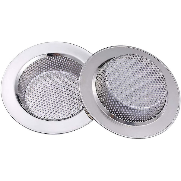 Stainless Steel Kitchen Sink Strainer Set - Pack of 2, 4.45" Diameter