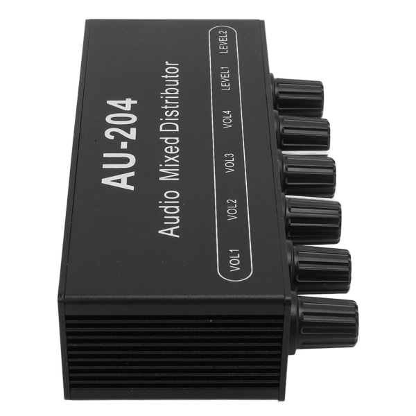 Stereo Audio Splitter Box Mini Förförstärkare Hörlursförstärkare 2 Way Input 4 Way Output 3,5 mm