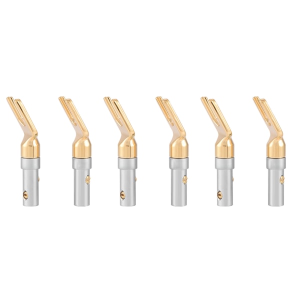 6 kpl kullattu 4 mm banaani U Fork Y Spade Plug Kaiutin johdinliitin ruuvityyppinen juotevapaa