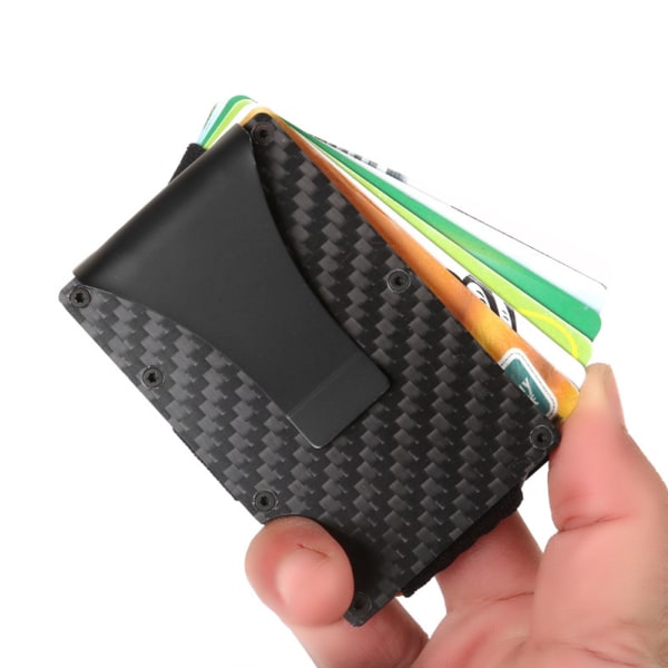 Bærbar RFID-beskyttelse Antimagnetisk kreditkortholder Sort kortholder