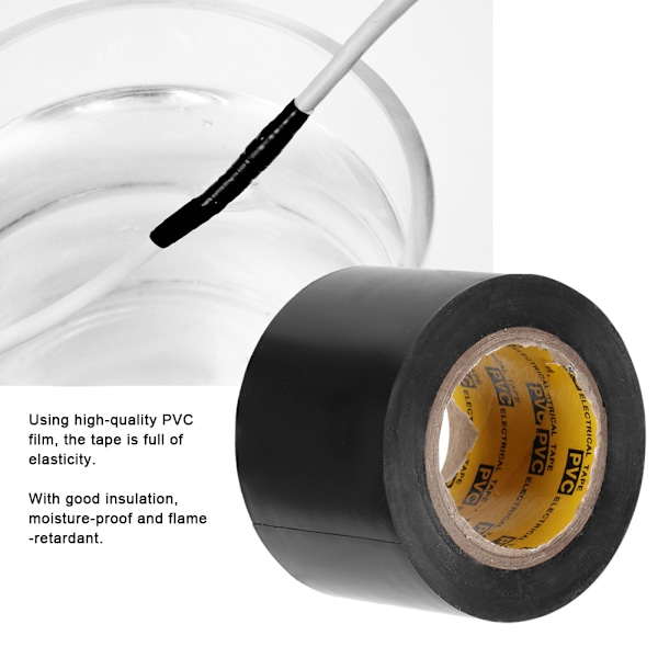 4 st elektriker PVC vattentät elektrisk isolerad tätningstejp reparationsverktyg 4,4 cm svart