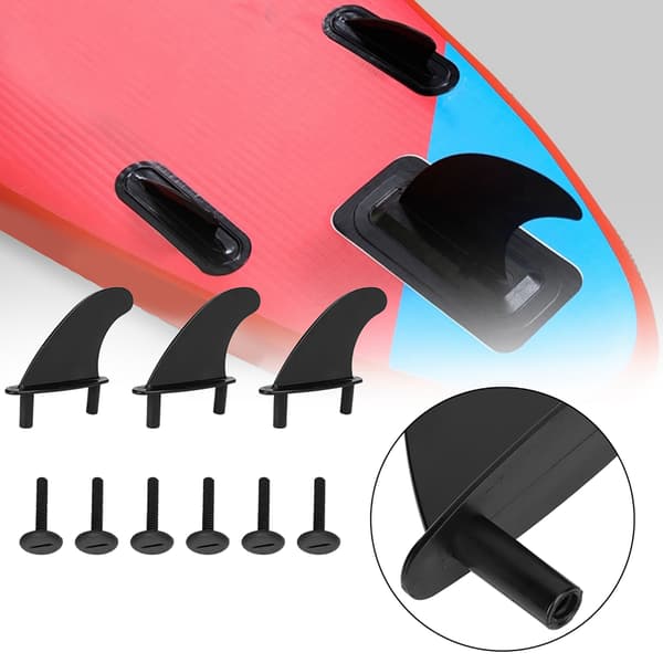 3 st Fin Ror Surfbräda Mjuk Longboard Topp Skeg PVC med Fästskruvar Fin Ror