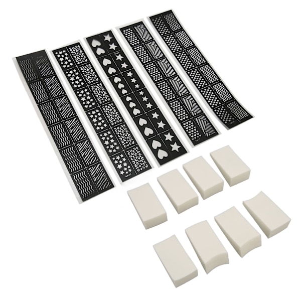 Kynsien taidetulostusmalli Ammattimainen 3D DIY-koriste Onttotarrat Kynnet Pehmeät sienet