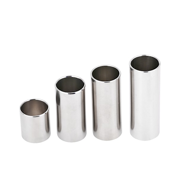 4st Rostfritt Stål Cylinder Rör Gitarr Slide Tone Bar Tillbehör för Elgitarr