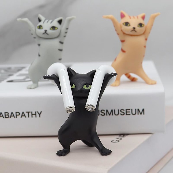 5 STK Kat Penholder Dansende Kat Dekorationer 5 Stilarter PVC Kat Papirholder Mini Actionfigurer