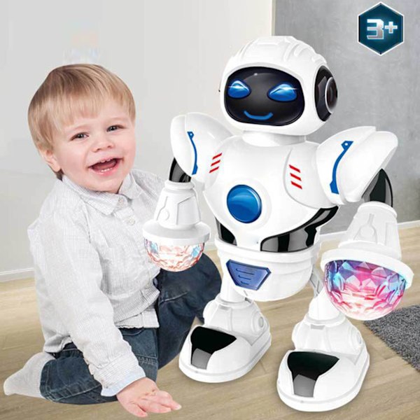 Dansende robotpuslespill pedagogisk elektrisk robotleketøy med LED-lys og musikk for barn