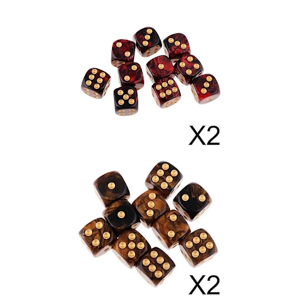 40 kpl 6-sivuista pelinoppaa 16 mm noppaa lautapeleihin ja opetukseen