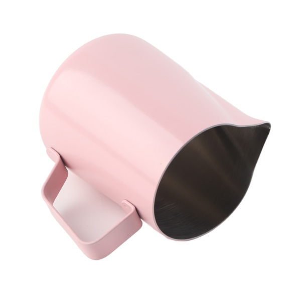 Husholdnings kaffe i rustfritt stål med skummende kannekopp Latte Art Kaffetilbehør 600 ml Rosa