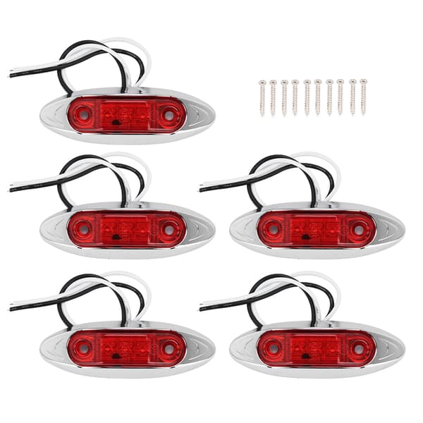 5 stk. 10-30V 3LED Sidemarkeringslys Bil Blinklys Klareringslys (Rød)