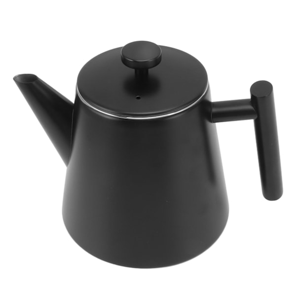 1L Tekande i Rustfrit Stål Dobbelt Lag Glansfuld Satin Finish Glat Touch Sort Vandkedel til Hjem Restaurant