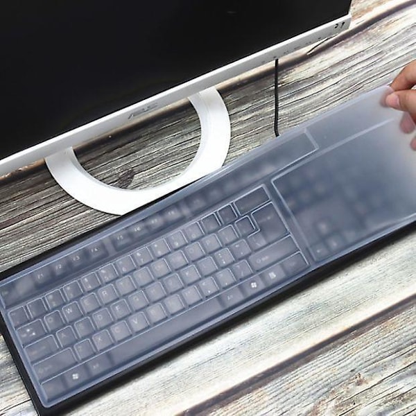 Transparent Dammskydd för Tangentbord, Återanvändbar Vattentät för Standard Desktop-tangentbord