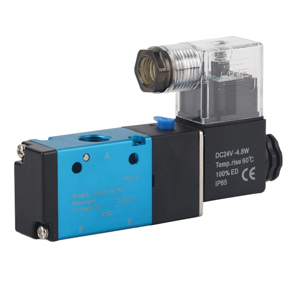 3V210-08 2-asentoinen 5-tieinen solenoidiventtiili PT1/4in 1.2MPa 170Psi solenoidiventtiili IP65 (DC24V)