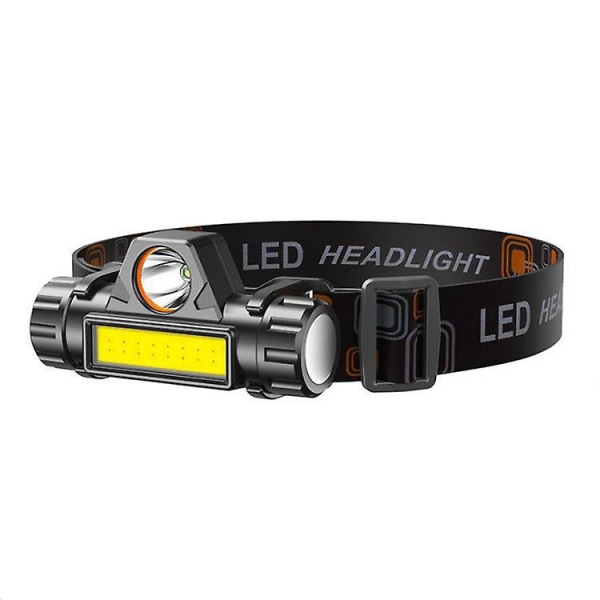 Vattentät LED-strålkastare för cykling, fiske, löpning, camping - Uppladdningsbar och magnetisk med röd varnings-LED