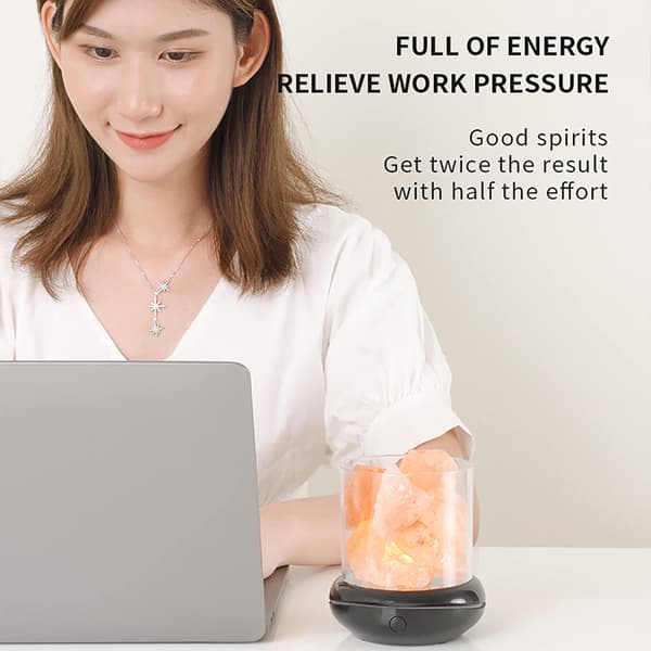 Saltkrystallampe Natlys USB Aroma Diffuser Saltlampe Farverig Saltkrystallampe Duftoliediffuser til Kontor Yoga Soveværelse