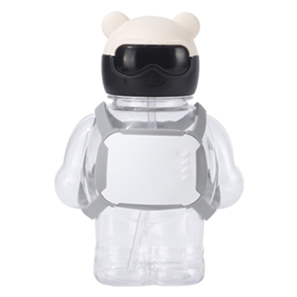 Plast Vattenflaska 400ml Cool Björndesign Lätt Bärbar Vattenmugg för Utomhussporter Vit