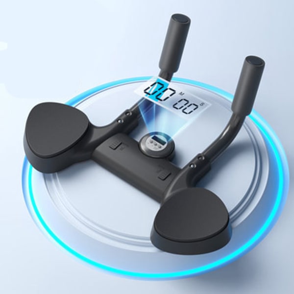 Plank Trainer Multifunksjonell Justerbar Timing Intelligent Counting Push Up Board med Oppbevaringspose for Fitness Svart