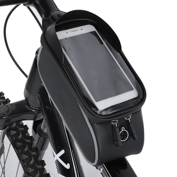 Nylon sort vandafvisende touch screen cykel taske mobiltelefon cykel cykling pakke udstyr