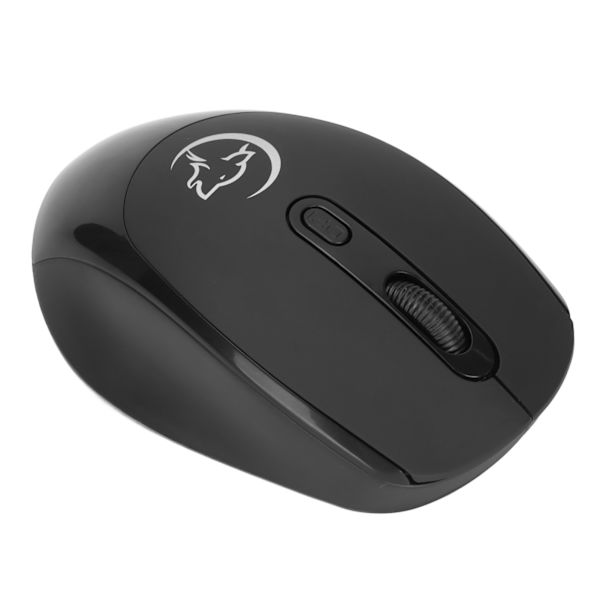 Trådløs mus bærbar 2.4G trådløs 4 knapper ergonomisk design plug and play mus sort