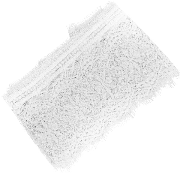 14,5 cm polyester silke kläder broderi spets DIY klänning hantverk tyg kläder dekoration vit