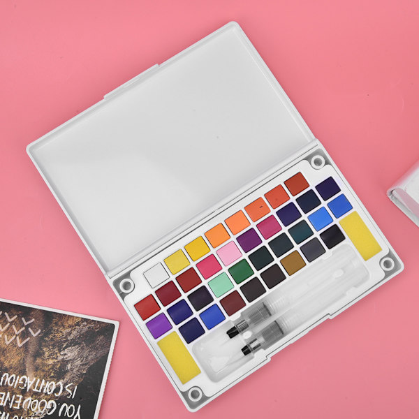 Solid Pigment Børne Udendørs Skitse Maleri Bærbart Pigment Kit Kunst Tilbehør 36 Farver