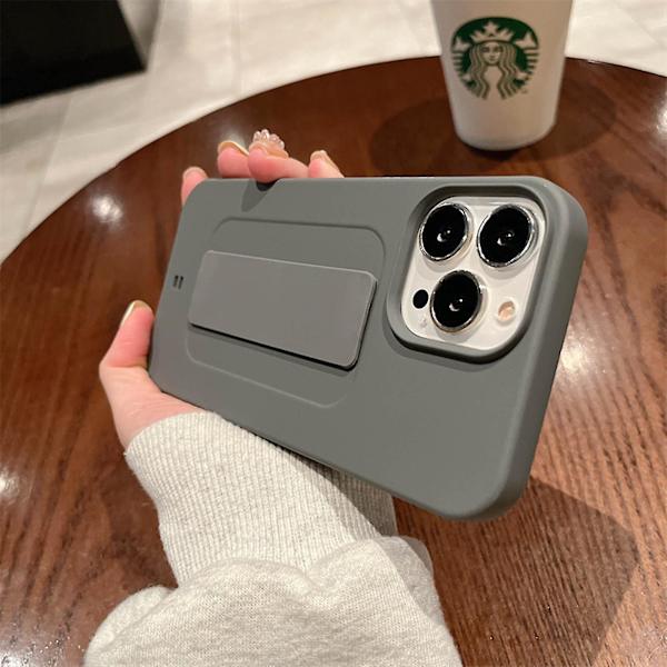 Silikonstötsäkert mjukt skal för iPhone 14 Pro Max/14 Pro/14 Plus/14 - Handledsrem Handhållare Fodral Grå för 14