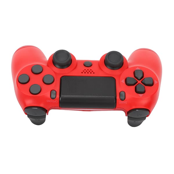 Trådlös spelkontroll Multifunktionell dubbelvibrations Bluetooth-gamepad för PS4-spelskontroller Röd