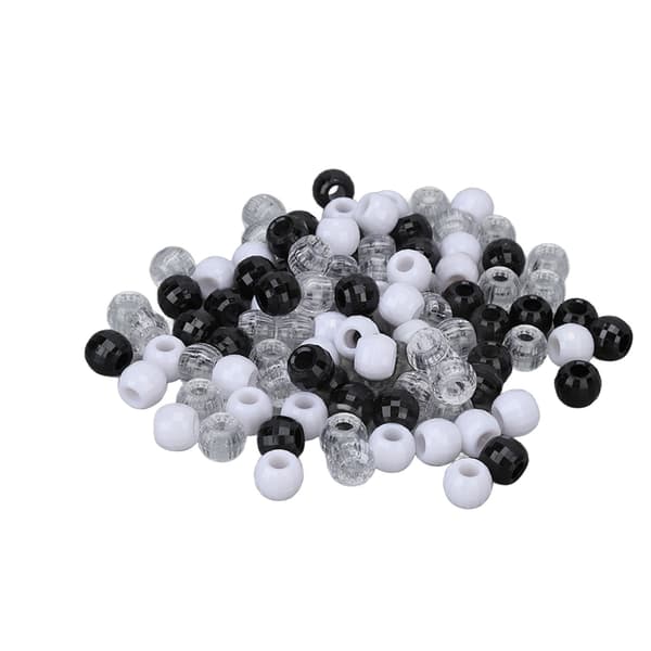 100 st Hårpärlor Plast Transparent Hårförlängning Länk Pärlor för DIY Hårflätnings Ornament