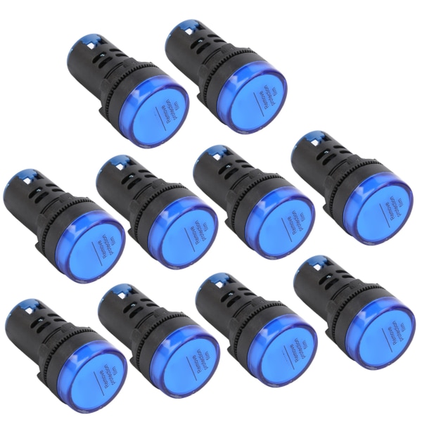 10 st Blå LED-signalljus AD16-22DS Hög ljusstyrka LED-indikator för utrustning AC/DC24V