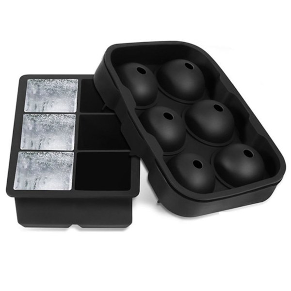 Iskubbeform Isbitkule Ball Maker Mold Silikonboks Enkel Utgivelse med Lokk for Bar Hjem