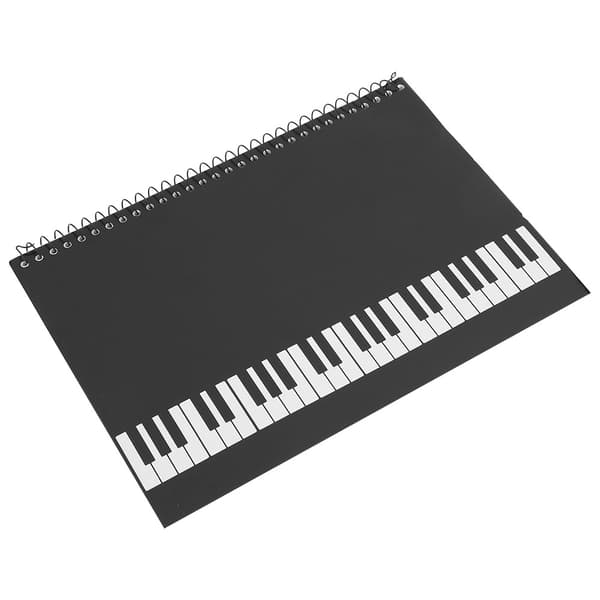 50 Sider Musiknotation Nodesystem Notesbog Musik Manuskript Skrivepapir (Sort Klaver)